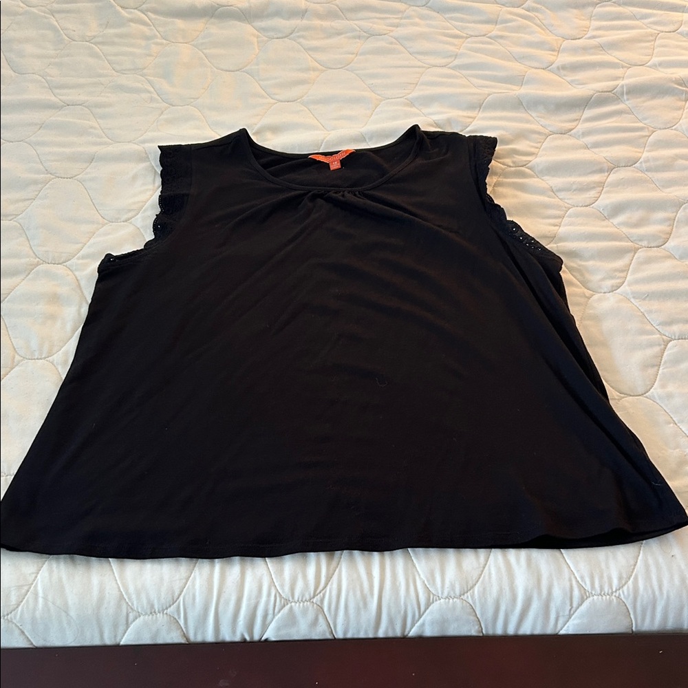 ModCloth Black Eyelet Sleeveless Women's Top